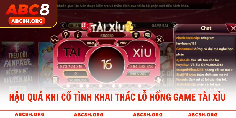 Hậu quả khi cố tình khai thác lỗ hổng game tài xỉu là gì?