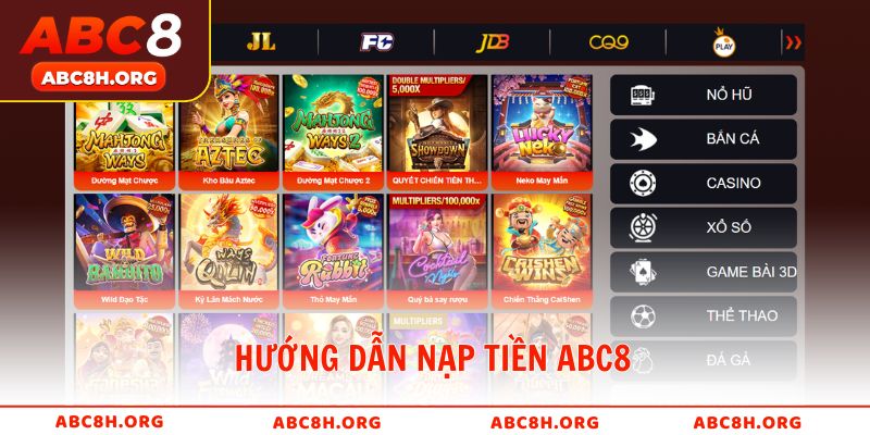 Các bước nạp tiền